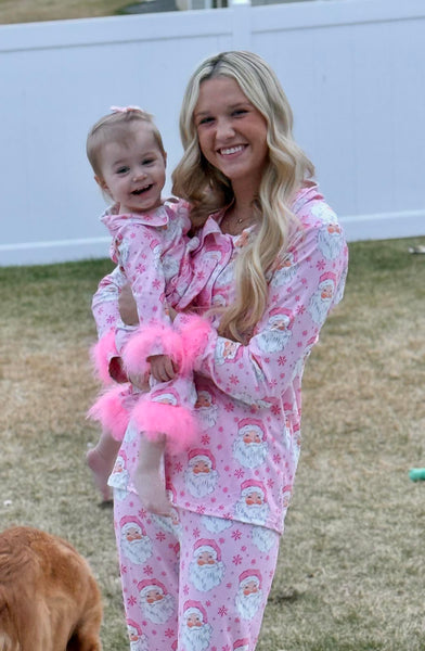 Pink Fancy Santa Fur Pajamas