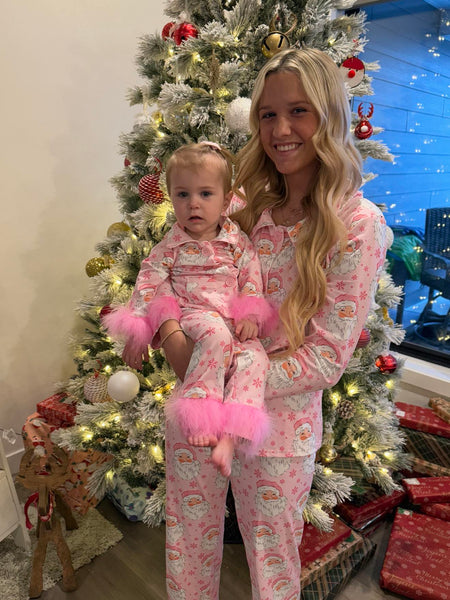 Pink Fancy Santa Fur Pajamas