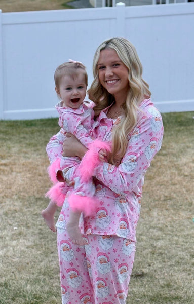 Pink Fancy Santa Fur Pajamas