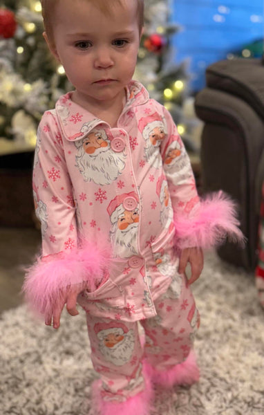 Pink Fancy Santa Fur Pajamas